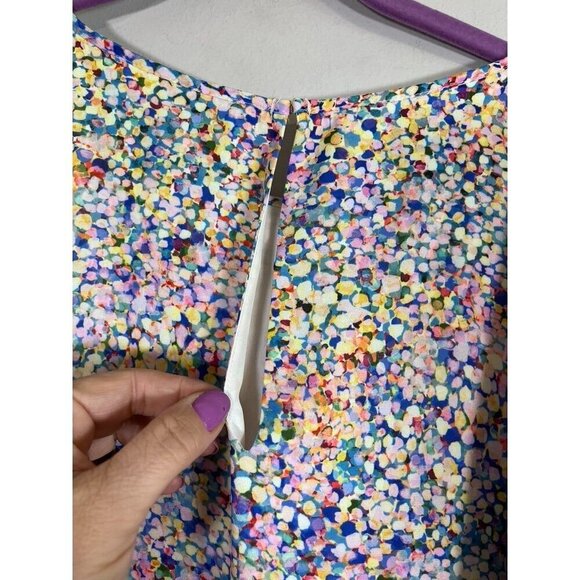 Adrienne Vittadini Top Women L Pink Tank Summer Office Feminine Retro 80s Artsy - Picture 6 of 10